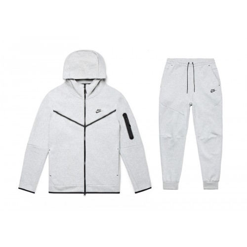 Nike Sportswear Tech Fleece Full Zip Hoodie & Joggers Set Grey