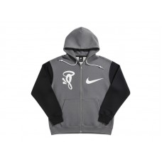 Nike x Syna Solo Swoosh Fleece Full-Zip Hoodie Grey