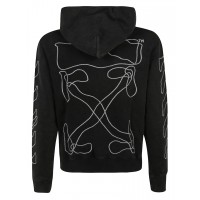 OFF-WHITE Abstract Arrows Embroidered Hoodie Black/White