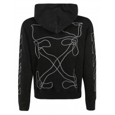 OFF-WHITE Abstract Arrows Embroidered Hoodie Black/White