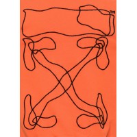 OFF-WHITE Abstract Arrows Embroidered Hoodie Orange/Black