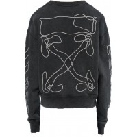 OFF-WHITE Abstract Arrows Embroidered Sweatshirt Black/White