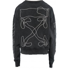 OFF-WHITE Abstract Arrows Embroidered Sweatshirt Black/White