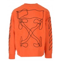 OFF-WHITE Abstract Arrows Embroidered Sweatshirt Orange/Black