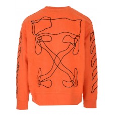 OFF-WHITE Abstract Arrows Embroidered Sweatshirt Orange/Black