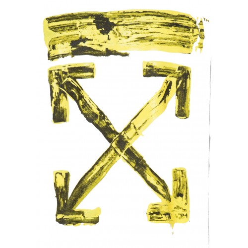 Оригинальный шмот OFF-WHITE Acrylic Arrows Hoodie White/Yellow