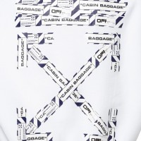 OFF-WHITE Airport Tape Arrows Diag Hoodie White