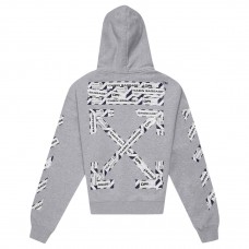 OFF-WHITE Airport Tape Arrows Diag Over Hoodie Melange Grey/Multicolor