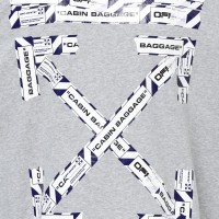 OFF-WHITE Airport Tape Arrows Diag Over Hoodie Melange Grey/Multicolor