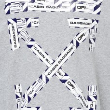 OFF-WHITE Airport Tape Arrows Diag Over Hoodie Melange Grey/Multicolor