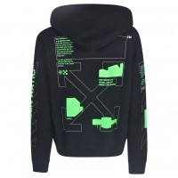 OFF-WHITE Arch Shapes Incompiuto Hoodie Black/Brilliant Green