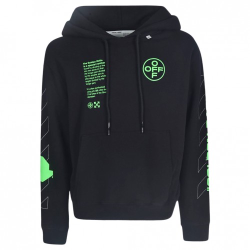 Оригинальный шмот OFF-WHITE Arch Shapes Incompiuto Hoodie Black/Brilliant Green