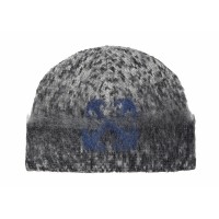 OFF-WHITE Arrow Fuzzy Mohair Knit Beanie Dark Grey