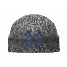 OFF-WHITE Arrow Fuzzy Mohair Knit Beanie Dark Grey