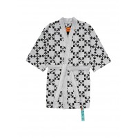 OFF-WHITE Arrow Pattern Bathrobe White/Black