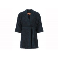 OFF-WHITE Arrow Pattern Dark Irish Aubergine Bathrobe Green