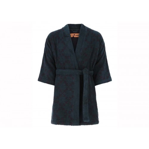 OFF-WHITE Arrow Pattern Dark Irish Aubergine Bathrobe Green