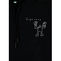 OFF-WHITE Basquiat Graphic Hoodie Black/White