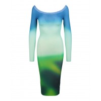 OFF-WHITE Blurred Seamless Knit Dress Multi