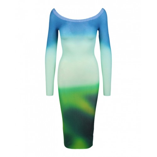 OFF-WHITE Blurred Seamless Knit Dress Multi