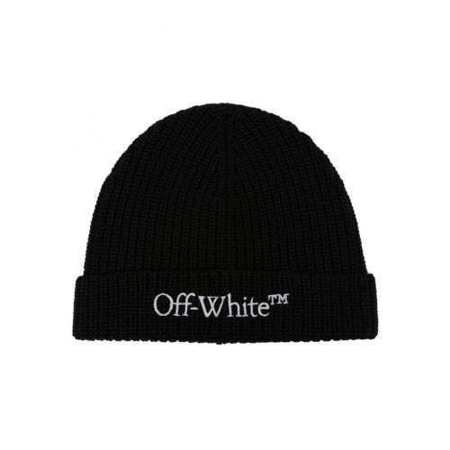 Off-White Bookish Classic Knit Beanie Black/White
