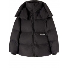 OFF-WHITE Bounce Hooded Down Puffer Black/White