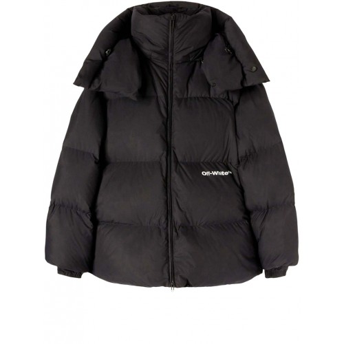 OFF-WHITE Bounce Hooded Down Puffer Black/White