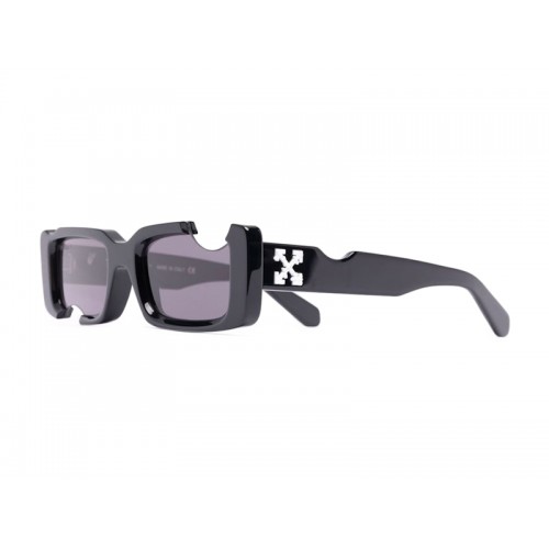 OFF-WHITE Cady Cut-Out Rectangular Frame Sunglasses Black/White/Grey (SS22) (OERI006C99PLA0011007)