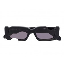 OFF-WHITE Cady Cut-Out Rectangular Frame Sunglasses Black/White/Grey (SS22) (OERI006C99PLA0011007)