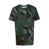 OFF-WHITE Camouflage Incompiuto T-Shirt Green/White