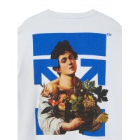 OFF-WHITE Caravag Boy Marker Slim Crewneck White