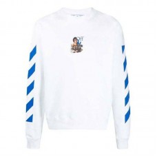 OFF-WHITE Caravag Boy Marker Slim Crewneck White