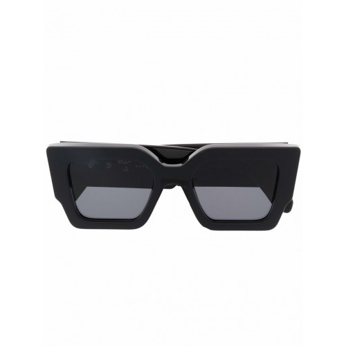 OFF-WHITE Catalina Rectangular Frame Sunglasses Black/Dark Grey/Gold (OERI003Y21PLA0011007 / OERI003C99PLA0011007)