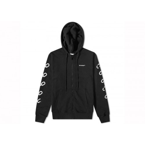 OFF-WHITE Chain Arrow Slim Zip Hoodie Black OFF-WHITE Chain Arrow Slim Zip Hoodie Black