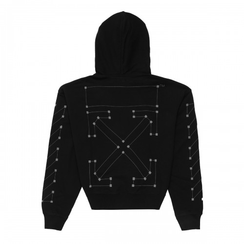 Оригинальный шмот OFF-WHITE Diag Backbone Hoodie Black/SIlver