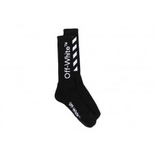 OFF-WHITE Diag Helvetica Long Socks Black/White