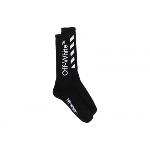 OFF-WHITE Diag Helvetica Long Socks Black/White