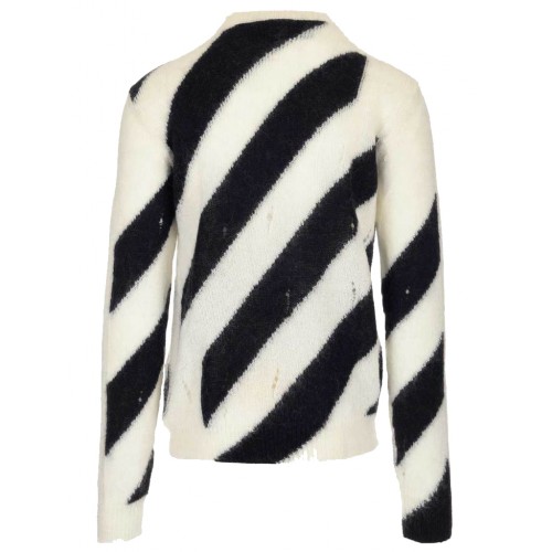 Оригинальный шмот OFF-WHITE Diag Mohair Sweater Black/White