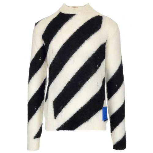 Оригинальный шмот OFF-WHITE Diag Mohair Sweater Black/White