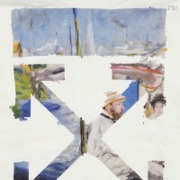 OFF-WHITE Diag Print Zip Up Hoodie White/Multicolor