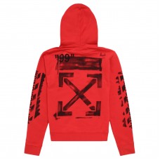 OFF-WHITE Diag Stencil Hoodie Red/Black