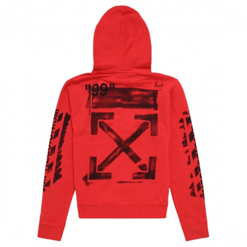 Оригинальный шмот OFF-WHITE Diag Stencil Hoodie Red/Black