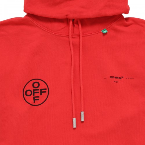 Оригинальный шмот OFF-WHITE Diag Stencil Hoodie Red/Black