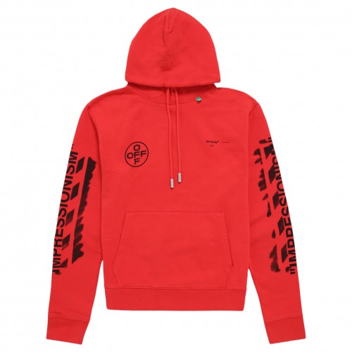 Оригинальный шмот OFF-WHITE Diag Stencil Hoodie Red/Black