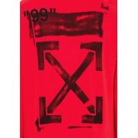 OFF-WHITE Diag Stencil Zip Up Hoodie Red/Black