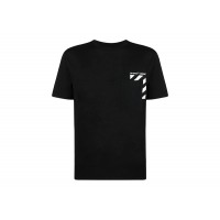 OFF-WHITE Diag-Stripe Pocket Tee Black/White