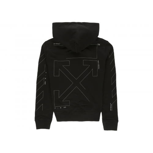 Оригинальный шмот OFF-WHITE Diag Unfinished Slim Hoodie Black