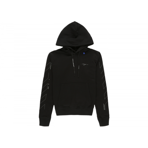 Оригинальный шмот OFF-WHITE Diag Unfinished Slim Hoodie Black