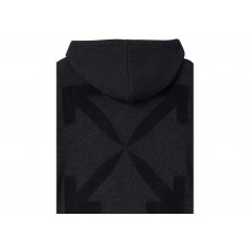 OFF-WHITE Diagonal Cashmere Hoodie Dark Grey