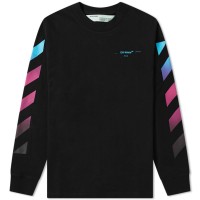 OFF-WHITE Diagonal Gradient L/S Tee Black